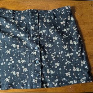 Celebrity Pink Black Floral Button Front Skirt